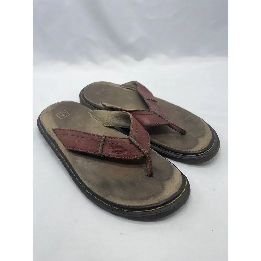 Doc Martens 8883 Maroon Leather Thong Sandals‎ Flip Flops Men’s 7 US